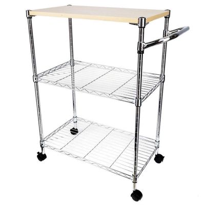 Wonderrun Basket Rolling Cart Storage Laundry Kitchen Room Organizer 3 Tier Drawers with Wooden, Carbon Steel and Wheels for Decor Home and Office