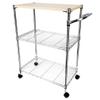 Wonderrun Basket Rolling Cart Storage Laundry Kitchen Room Organizer 3 Tier Drawers with Wooden, Carbon Steel and Wheels for Decor Home and Office view 1