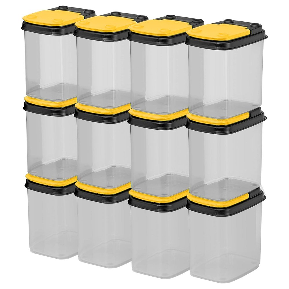 Buddeez Bits and Bolts Storage Containers - Storage Bins with Lids - Bulk Organizer for Workshop, Pantry, or Garage Supplies - 1 Quart 12 Pack