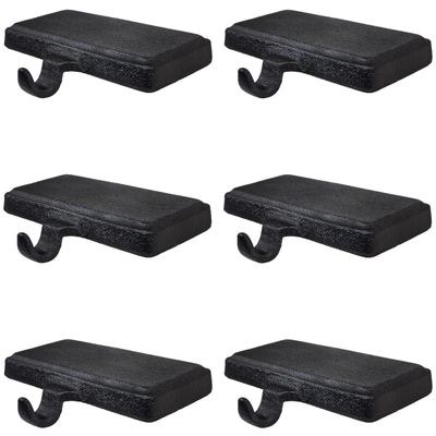 Lulu Decor Black Christmas Stocking Holders for Mantle Set of 6 - Heavy Cast Iron Weighted Strong & Sturdy Low Profile Flat Base Stocking Hooks, Simple Design for Mantle Decor Weighs 2 lbs 10 oz Each