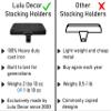 Lulu Decor Black Christmas Stocking Holders for Mantle Set of 6 - Heavy Cast Iron Weighted Strong & Sturdy Low Profile Flat Base Stocking Hooks, Simple Design for Mantle Decor Weighs 2 lbs 10 oz Each view 3