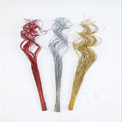 Ting Ting Multicolored (Red, Silver, Gold) Sparkle Glitter Branches I Vase Filler Table Centerpiece Wedding Christmas Holiday & Home Decoration 26" Long (3 Bunches)
