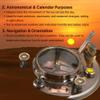 Top Grade 5-Inch Sundial Vintage Nautical Marine Compass with Wooden Box Antique Brass Sun Clock for Decoration, Navigation, Gifts Ship Replica Maritime Compass view 3
