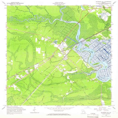 YellowMaps Richmond Hill GA topo map, 1:24000 Scale, 7.5 X 7.5 Minute, Historical, 1958, Updated 1966, 26.9 x 22 in - Polypropylene