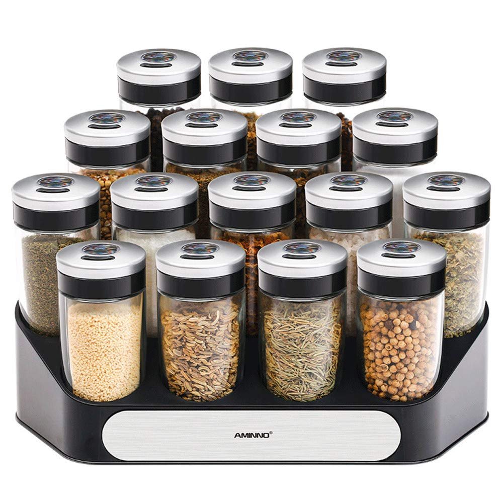Portable 17 Pcs/set Cruet Condiment Spices Jar Storage Set Seasoning Cans Kitchen Spice Rack Condiment Bottles Pepper Box