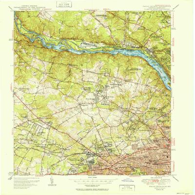 YellowMaps Falls Church VA topo map, 1:24000 Scale, 7.5 X 7.5 Minute, Historical, 1951, 27 x 22 in - Polypropylene