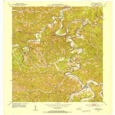 YellowMaps Oneida KY topo map, 1:24000 Scale, 7.5 X 7.5 Minute, Historical, 1953, Updated 1954, 27.4 x 23 in - Polypropylene
