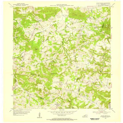 YellowMaps Sugar Grove KY topo map, 1:24000 Scale, 7.5 X 7.5 Minute, Historical, 1954, Updated 1956, 27.5 x 23 in - Polypropylene