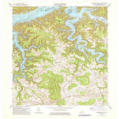 YellowMaps Cumberland City KY topo map, 1:24000 Scale, 7.5 X 7.5 Minute, Historical, 1978, Updated 1978, 27.4 x 23 in - Polypropylene