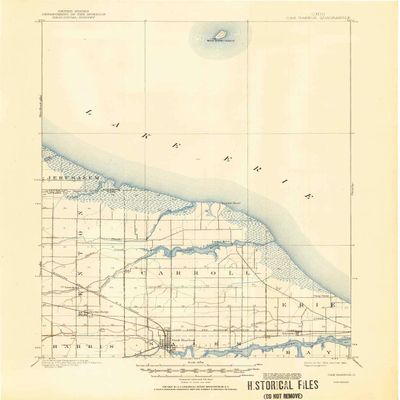 YellowMaps Oak Harbor OH topo map, 1:62500 Scale, 15 X 15 Minute, Historical, 1900, Updated 1950, 20.8 x 17 in - Polypropylene