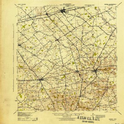 YellowMaps Sabina OH topo map, 1:62500 Scale, 15 X 15 Minute, Historical, 1943, 20.9 x 17.1 in - Polypropylene