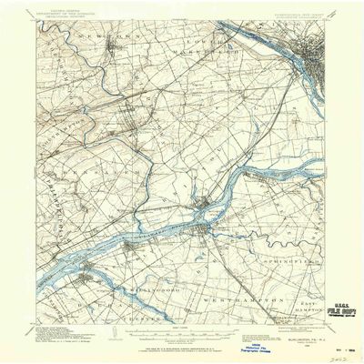YellowMaps Burlington NJ topo map, 1:62500 Scale, 15 X 15 Minute, Historical, 1904, Updated 1958, 20.9 x 17 in - Polypropylene