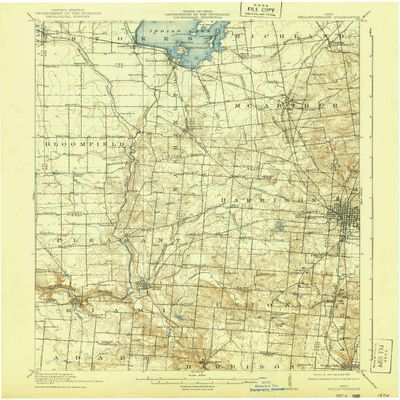 Bellefontaine OH topo map, 1:62500 Scale, 15 X 15 Minute, Historical, 1915, Updated 1940, 19.9 x 16.5 in - Polypropylene