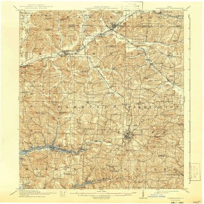 YellowMaps Carrollton OH topo map, 1:62500 Scale, 15 X 15 Minute, Historical, 1912, Updated 1943, 19.9 x 16.5 in - Polypropylene