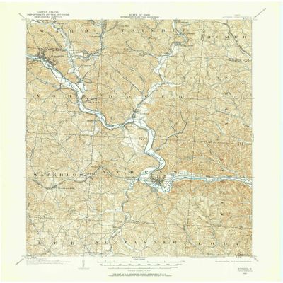 YellowMaps Athens OH topo map, 1:62500 Scale, 15 X 15 Minute, Historical, 1903, Updated 1958, 20.9 x 17 in - Polypropylene