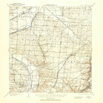 YellowMaps Mason OH topo map, 1:62500 Scale, 15 X 15 Minute, Historical, 1904, Updated 1958, 20.8 x 17 in - Tyvek
