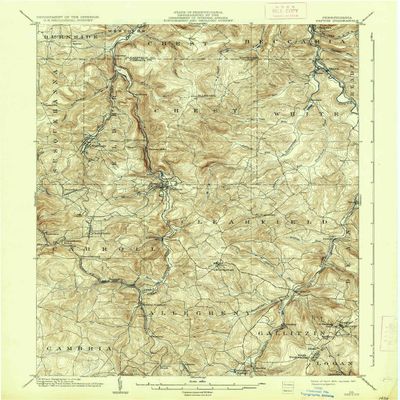 YellowMaps Patton PA topo map, 1:62500 Scale, 15 X 15 Minute, Historical, 1904, Updated 1937, 19.9 x 16.5 in - Polypropylene
