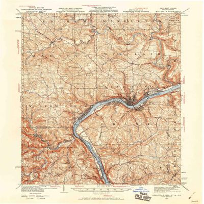 Wellsville OH topo map, 1:62500 Scale, 15 X 15 Minute, Historical, 1937, Updated 1960, 20.8 x 17.1 in - Polypropylene