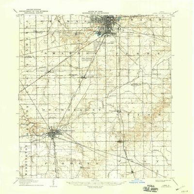 YellowMaps Lima OH topo map, 1:62500 Scale, 15 X 15 Minute, Historical, 1906, Updated 1943, 20.8 x 17 in - Polypropylene