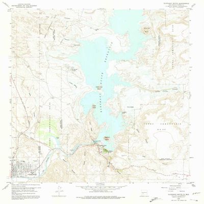 YellowMaps Elephant Butte NM topo map, 1:24000 Scale, 7.5 X 7.5 Minute, Historical, 1958, Updated 1975, 26.9 x 22 in - Polypropylene