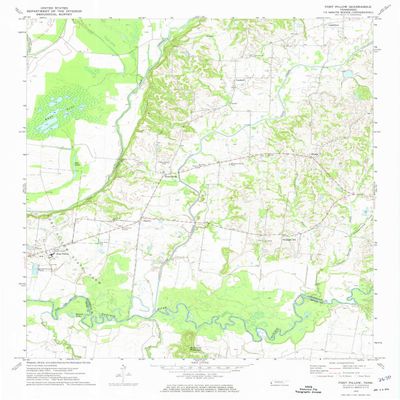 YellowMaps Fort Pillow TN topo map, 1:24000 Scale, 7.5 X 7.5 Minute, Historical, 1972, Updated 1974, 26.7 x 21.3 in - Polypropylene