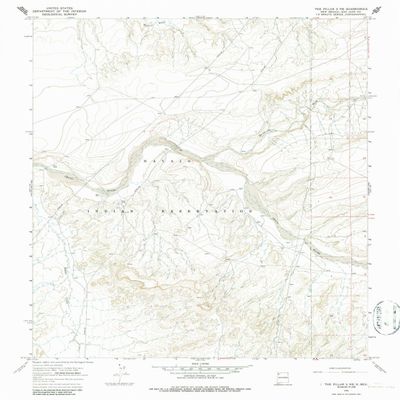 YellowMaps The Pillar 3 NE NM topo map, 1:24000 Scale, 7.5 X 7.5 Minute, Historical, 1966, Updated 1987, 26.9 x 22 in - Polypropylene