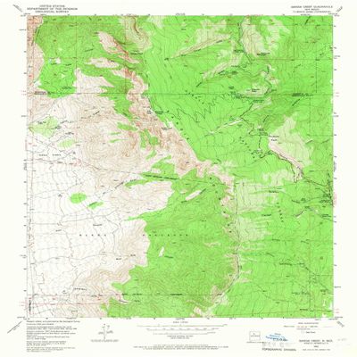 YellowMaps Sandia Crest NM topo map, 1:24000 Scale, 7.5 X 7.5 Minute, Historical, 1961, Updated 1966, 26.9 x 21.8 in - Polypropylene