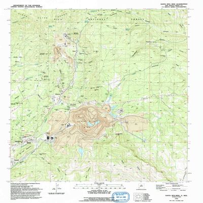 YellowMaps Santa Rita Mine NM topo map, 1:24000 Scale, 7.5 X 7.5 Minute, Historical, 1992, Updated 1992, 26.9 x 22.1 in - Tyvek