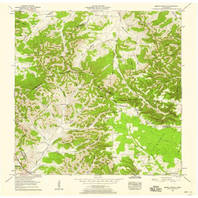 YellowMaps Beech Grove TN topo map, 1:24000 Scale, 7.5 X 7.5 Minute, Historical, 1953, Updated 1958, 27.5 x 22 in - Polypropylene