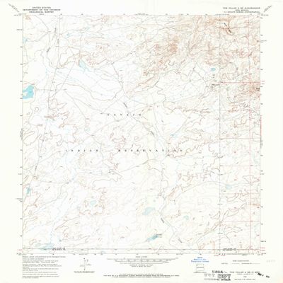 YellowMaps The Pillar 3 SE NM topo map, 1:24000 Scale, 7.5 X 7.5 Minute, Historical, 1966, Updated 1969, 27 x 22 in - Polypropylene