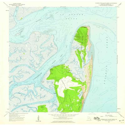 YellowMaps Cumberland Island North GA topo map, 1:24000 Scale, 7.5 X 7.5 Minute, Historical, 1958, Updated 1959, 27 x 22.7 in - Polypropylene
