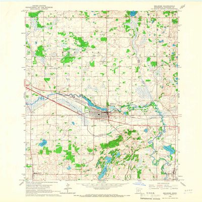 Melrose MN topo map, 1:24000 Scale, 7.5 X 7.5 Minute, Historical, 1965, Updated 1966, 27.3 x 21.2 in - Polypropylene