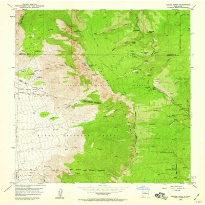 YellowMaps Sandia Crest NM topo map, 1:24000 Scale, 7.5 X 7.5 Minute, Historical, 1954, Updated 1959, 27 x 21.9 in - Polypropylene