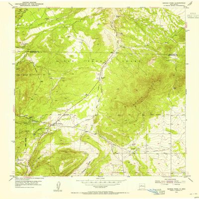 YellowMaps Sandia Park NM topo map, 1:24000 Scale, 7.5 X 7.5 Minute, Historical, 1954, Updated 1955, 26.9 x 21.8 in - Polypropylene