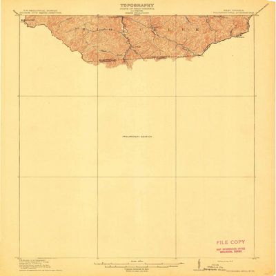 YellowMaps Pounding Mill VA topo map, 1:62500 Scale, 15 X 15 Minute, Historical, 1912, 19.9 x 16.5 in - Polypropylene