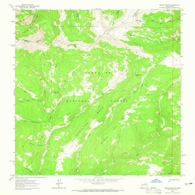 Pecos Falls NM topo map, 1:24000 Scale, 7.5 X 7.5 Minute, Historical, 1963, Updated 1965, 26.9 x 21.9 in - Polypropylene