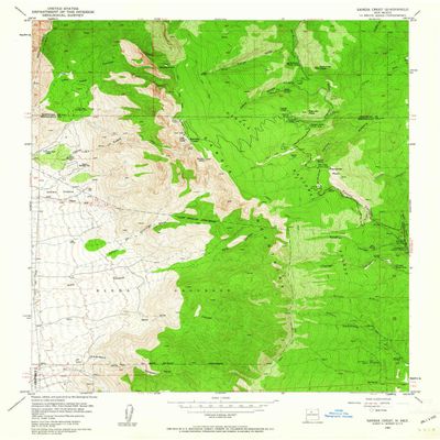 YellowMaps Sandia Crest NM topo map, 1:24000 Scale, 7.5 X 7.5 Minute, Historical, 1961, Updated 1962, 27 x 21.8 in - Polypropylene