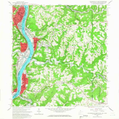 YellowMaps Steubenville East OH topo map, 1:24000 Scale, 7.5 X 7.5 Minute, Historical, 1958, Updated 1966, 26.8 x 22 in - Polypropylene