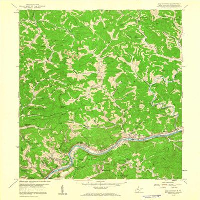 YellowMaps Big Chimney WV topo map, 1:24000 Scale, 7.5 X 7.5 Minute, Historical, 1958, Updated 1960, 26.9 x 22.1 in - Polypropylene