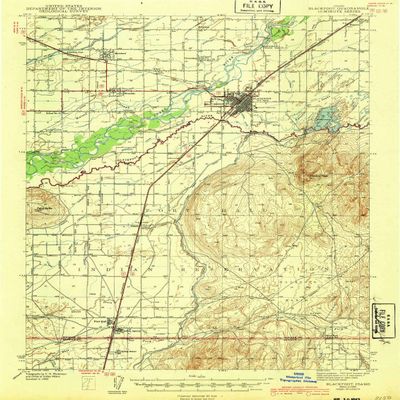 YellowMaps Blackfoot ID topo map, 1:62500 Scale, 15 X 15 Minute, Historical, 1943, 19.8 x 14.9 in - Polypropylene