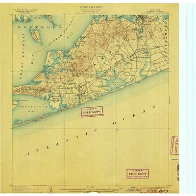YellowMaps Sag Harbor NY topo map, 1:62500 Scale, 15 X 15 Minute, Historical, 1904, 20.1 x 16.6 in - Polypropylene
