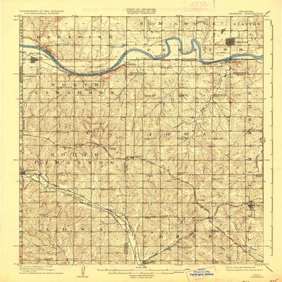 YellowMaps Perkins OK topo map, 1:62500 Scale, 15 X 15 Minute, Historical, 1909, Updated 1937, 19.9 x 16.5 in - Polypropylene