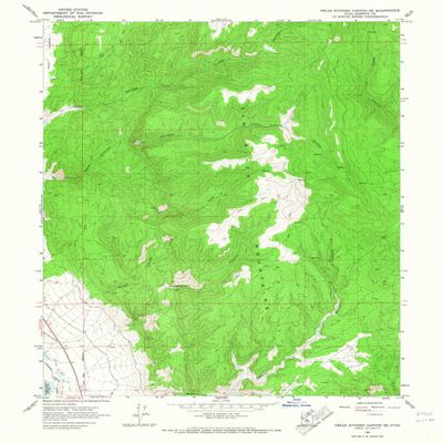 YellowMaps Hells Kitchen Canyon SE UT topo map, 1:24000 Scale, 7.5 X 7.5 Minute, Historical, 1965, Updated 1967, 27 x 22 in - Polypropylene