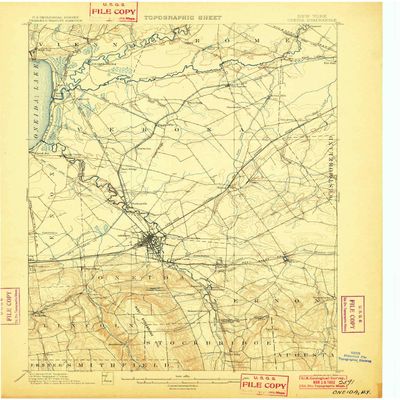 YellowMaps Oneida NY topo map, 1:62500 Scale, 15 X 15 Minute, Historical, 1902, 20.2 x 16.6 in - Polypropylene