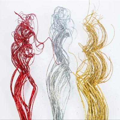 Ting Ting Multicolored or Single-Colored Sparkle Glitter Branches Vase Filler Table Centerpiece Wedding Christmas Holiday & Home Decoration 26" Long (RED, Silver, Gold, 3BU)