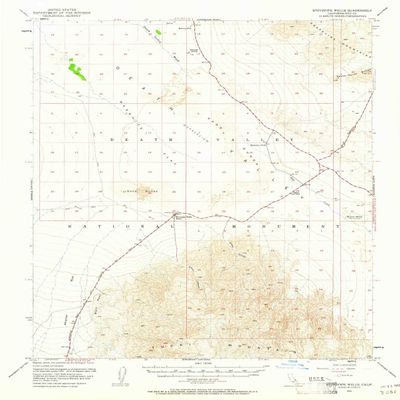 Stovepipe Wells CA topo map, 1:62500 Scale, 15 X 15 Minute, Historical, 1952, Updated 1961, 20.7 x 16.6 in - Polypropylene