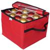 ProPik Christmas Ornament Storage Box, Organizer Holds Up to 48 Xmas Balls with 3 Separate Removable Trays, Container has Dividers to Organize Holiday Tree Ornaments (Red) view 2