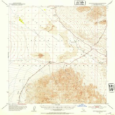 Stovepipe Wells CA topo map, 1:62500 Scale, 15 X 15 Minute, Historical, 1952, Updated 1953, 20.7 x 16.6 in - Polypropylene