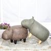Solid Wood Animal Leather Stool Ottoman Creative & Cute Stool for Kids Toy Chest Chair for Children Footstool 4 Legs (Hippo) view 2