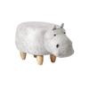Solid Wood Animal Leather Stool Ottoman Creative & Cute Stool for Kids Toy Chest Chair for Children Footstool 4 Legs (Hippo) view 1